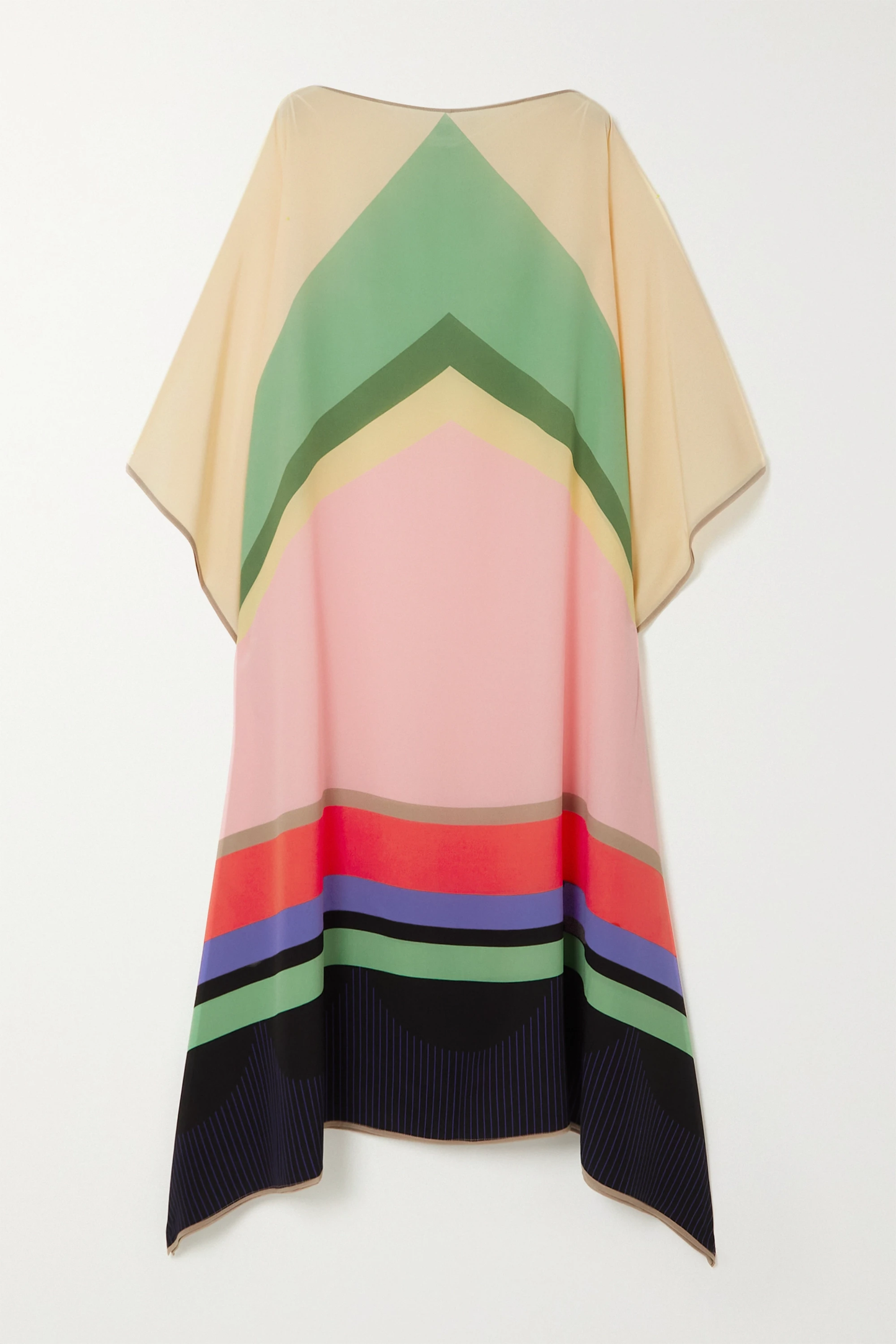 Pastel Multicolor Chevron Stripe Kaftan
