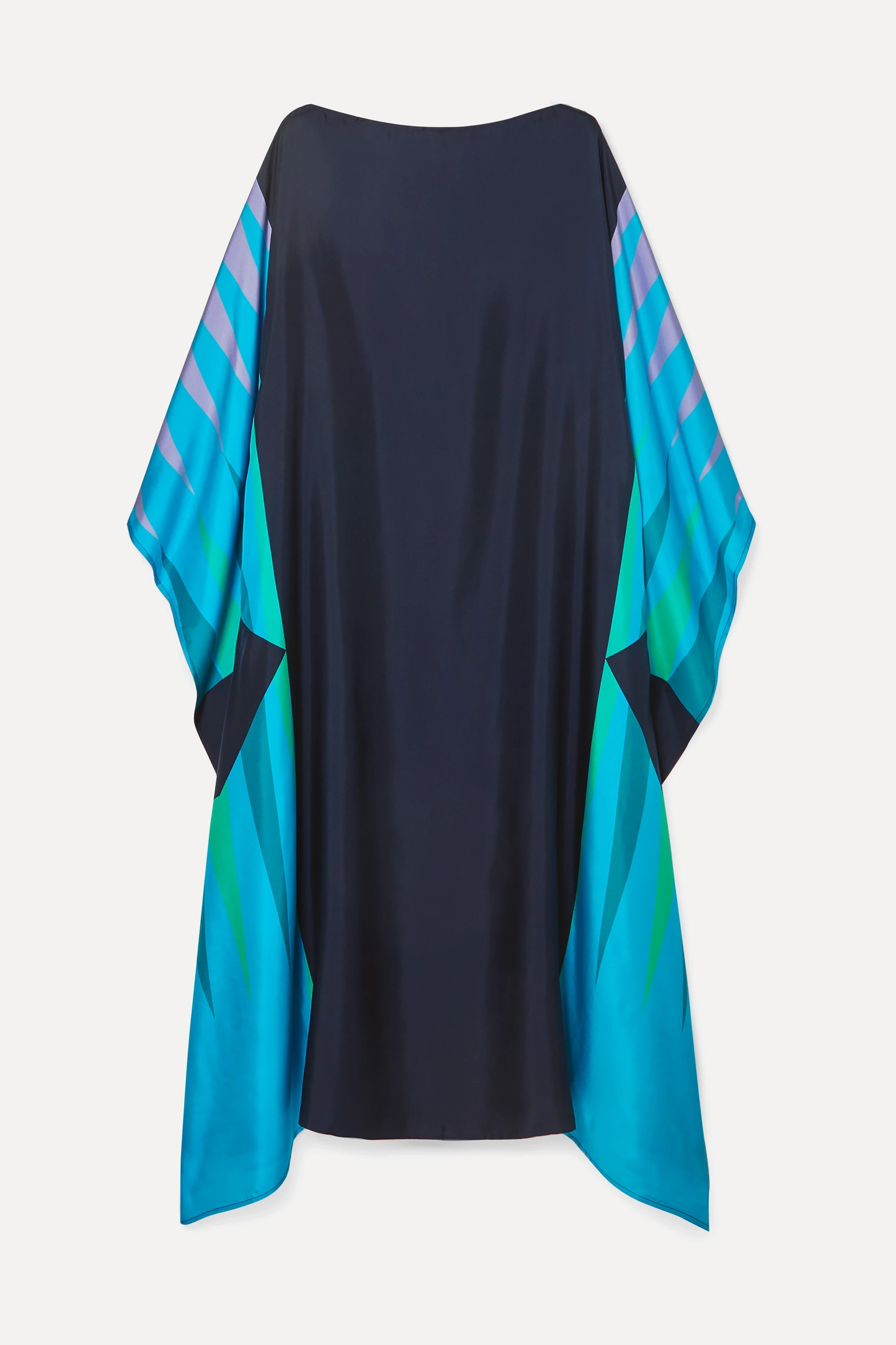 Midnight Blue & Aqua Abstract Panel Kaftan