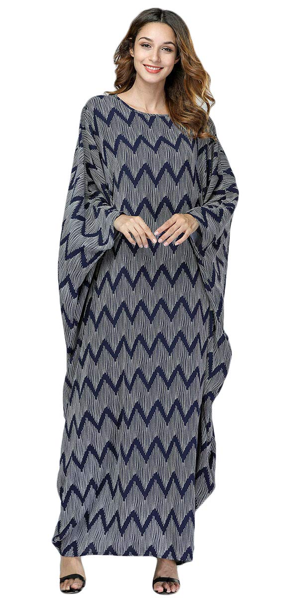 Chic Zigzag Print Oversized Kaftan