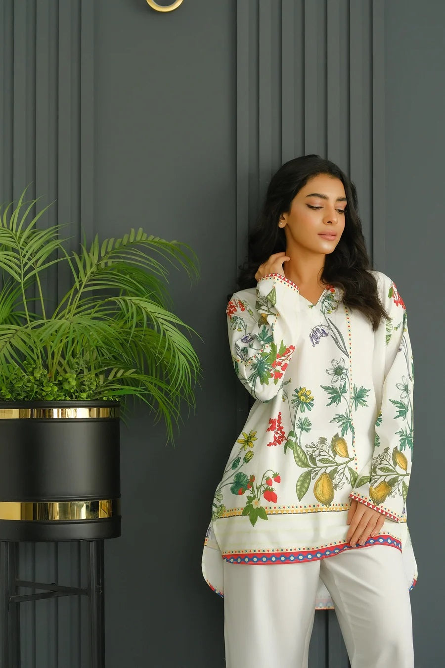 Citrus Garden Printed Co-ord Set – Ivory Botanical