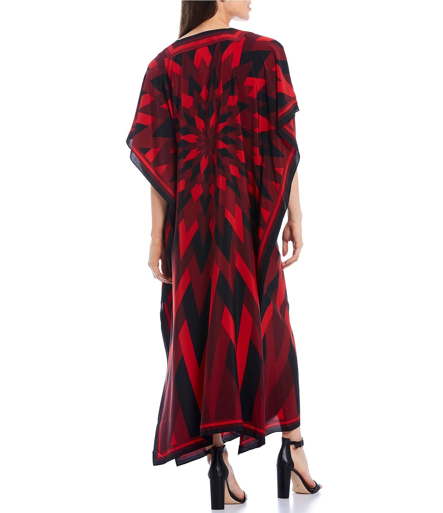 Emerald Mirage Geometric Kaftan Dress – Bold, Modern & Effortlessly Elegant