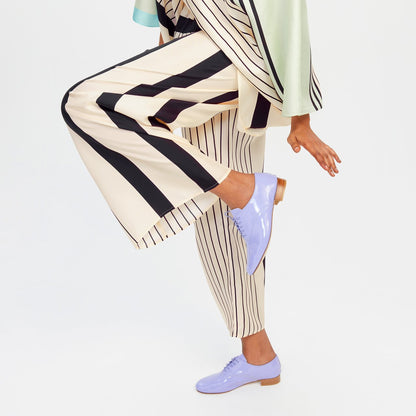 Mint Green & Ivory Striped Silk Co-ord Set (Kaftan Top & Wide-Leg Pants)
