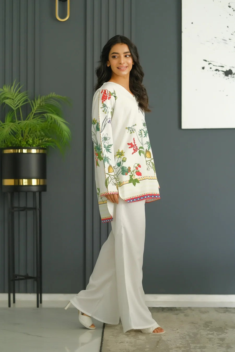 Citrus Garden Printed Co-ord Set – Ivory Botanical