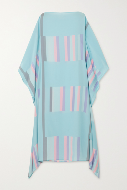 Pastel Blue Geometric Print Kaftan