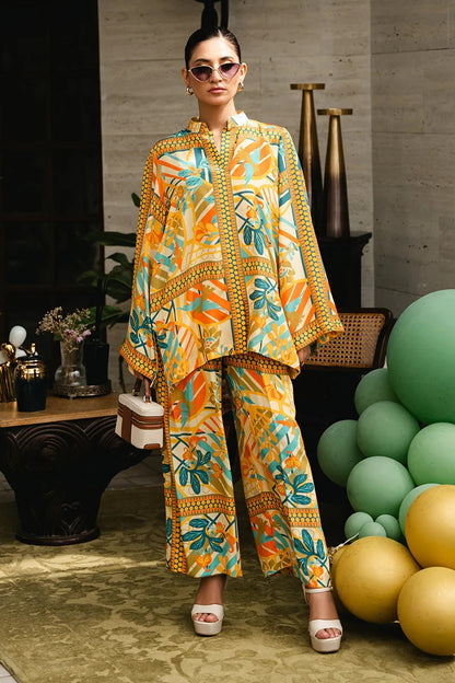 Tropical Muse Printed Co-ord Set – Sunshine Yellow & Teal