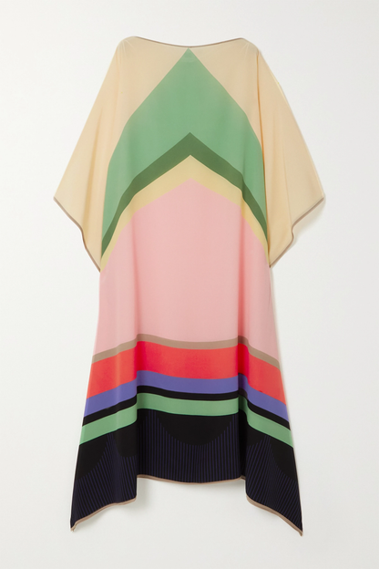 Pastel Multicolor Chevron Stripe Kaftan