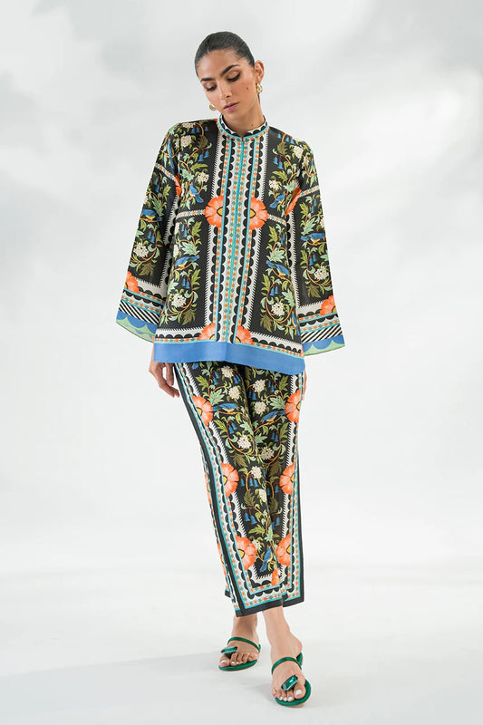 Eden Bloom Printed Co-ord Set – Black | Red | Yellow