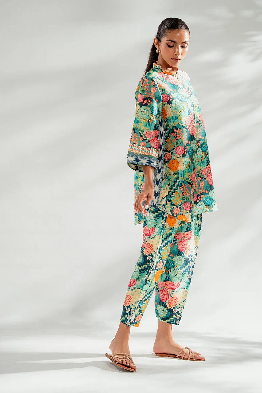 Bloom Essence Floral Co-ord Set – Green & Pink Variants