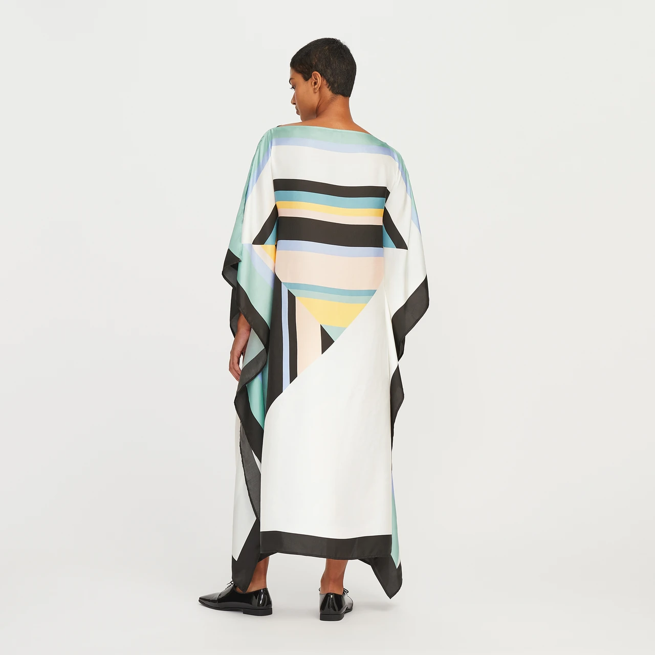 Chic Multicolor Stripe Flow Kaftan