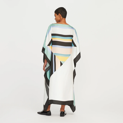 Chic Multicolor Stripe Flow Kaftan