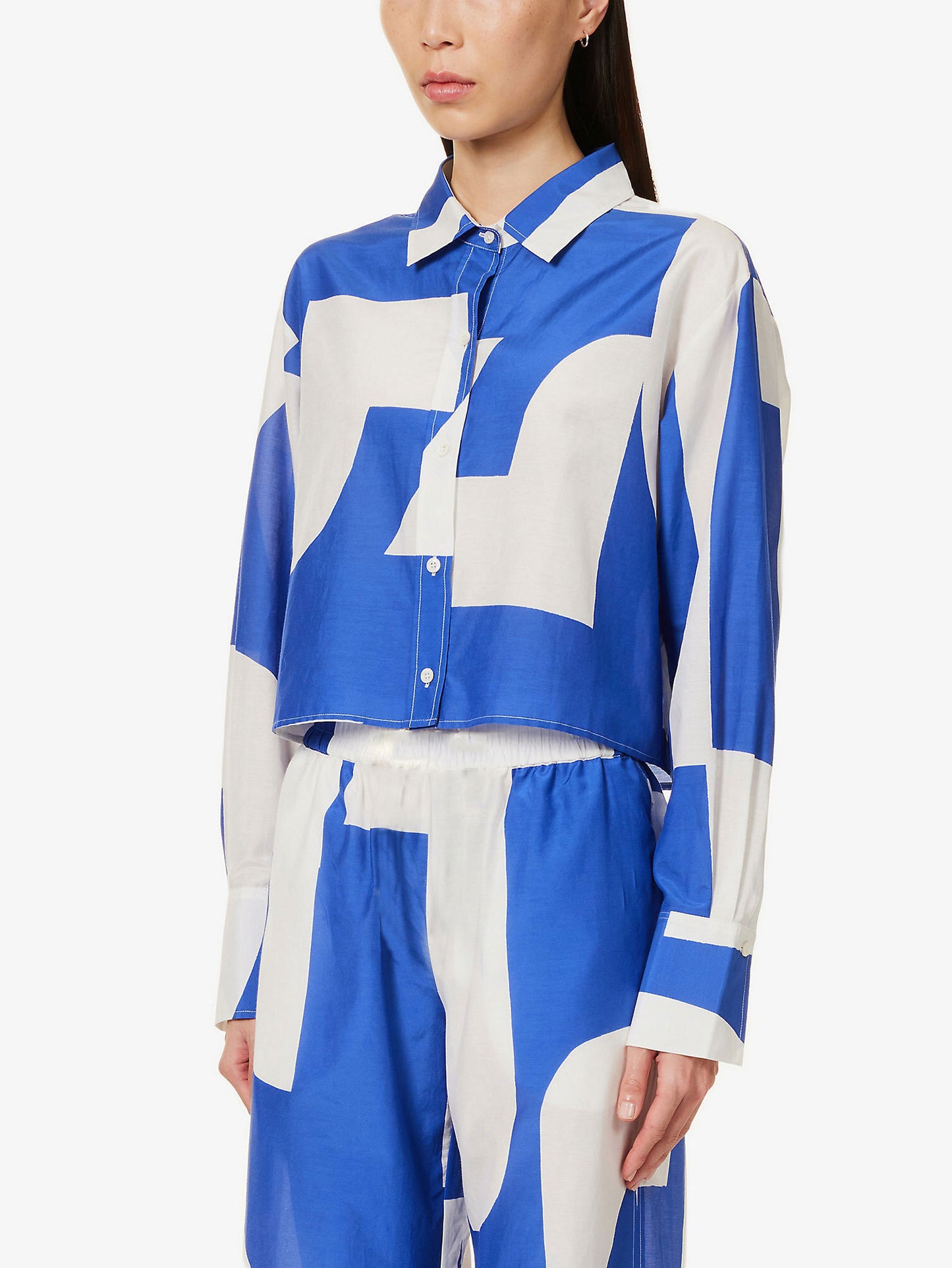 Electric Abstract Co-ord Set – Blue & White