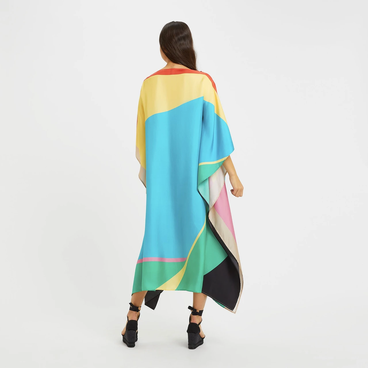 Tropical Multicolor Abstract Flow Kaftan