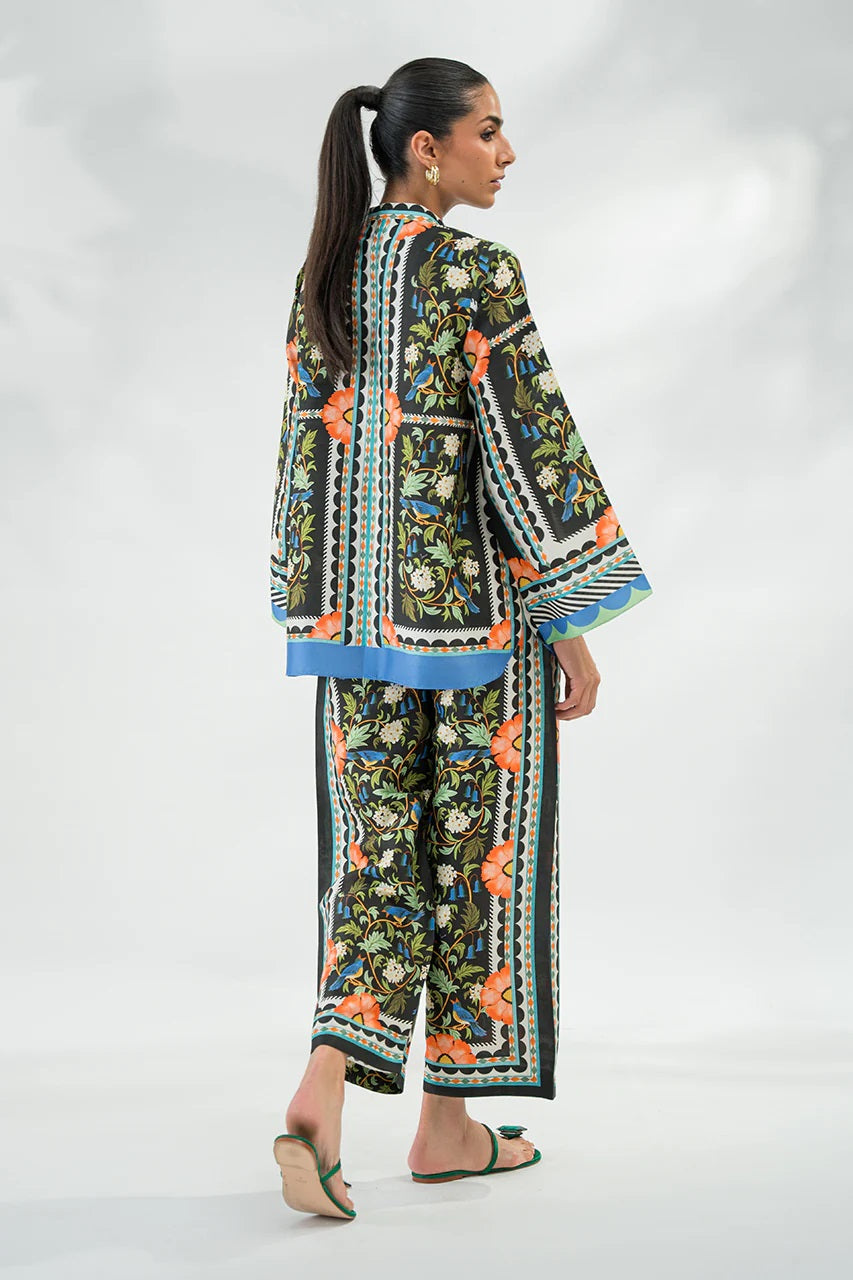 Eden Bloom Printed Co-ord Set – Black | Red | Yellow