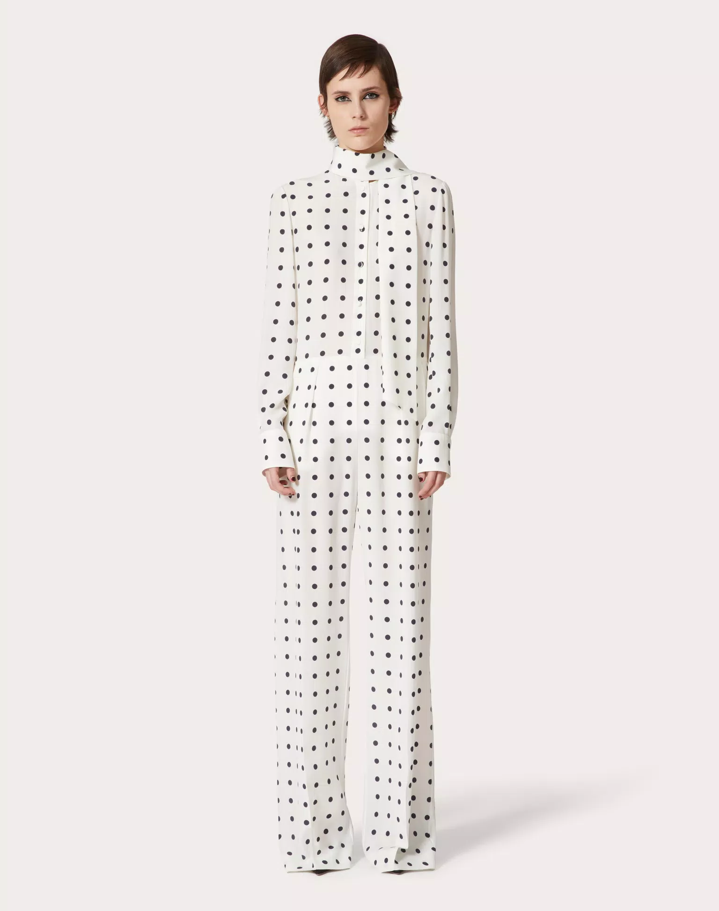 Monochrome Polka Dot Co-ord Set – White & Black