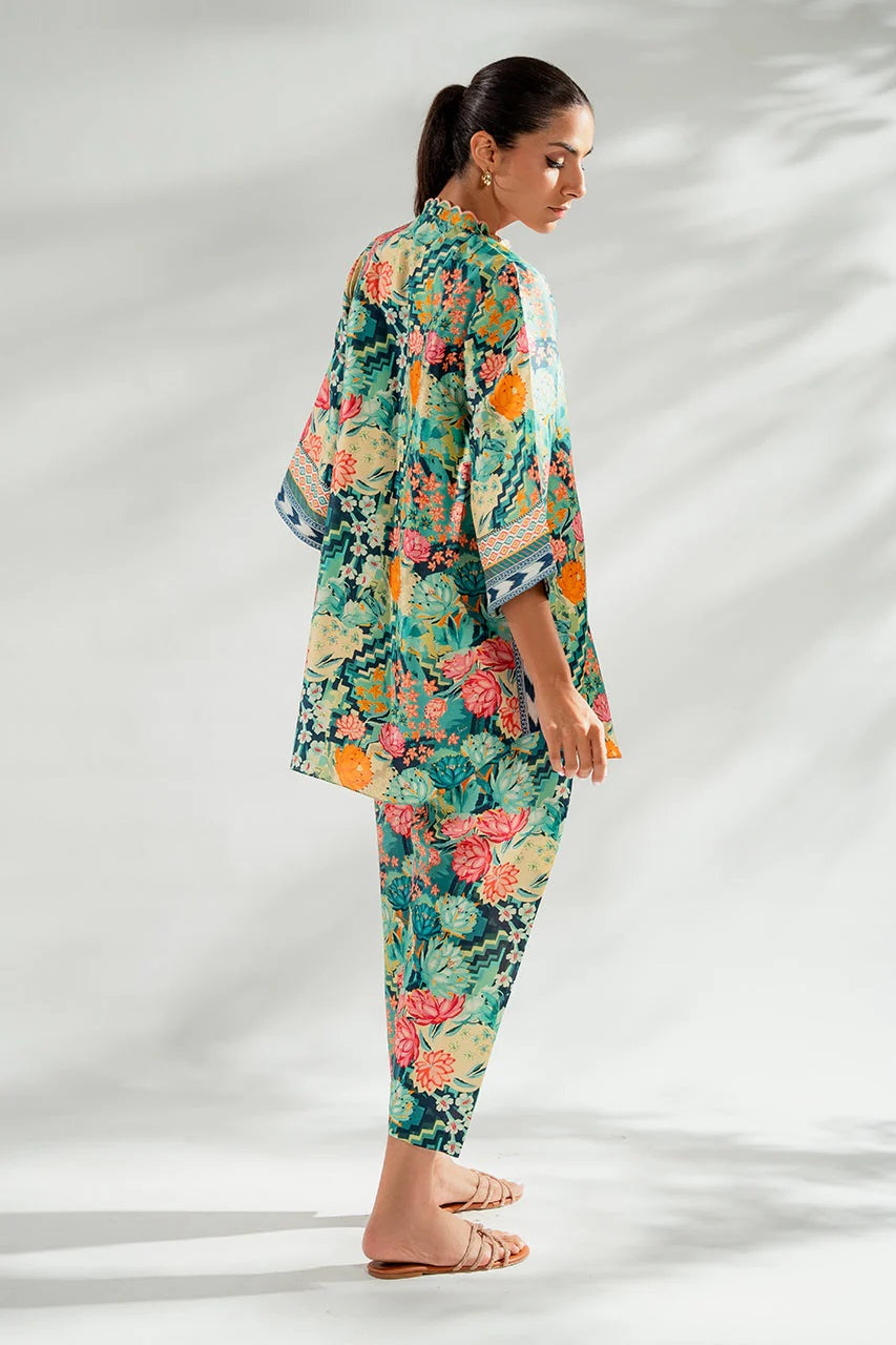 Bloom Essence Floral Co-ord Set – Green & Pink Variants