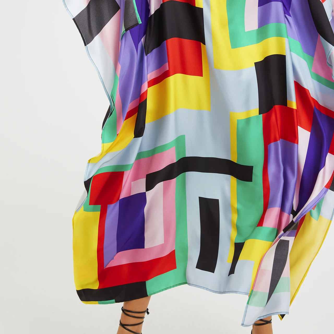 Vibrant Multicolor Abstract Print Kaftan