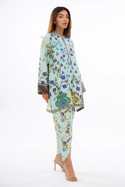 Azure Bloom Printed Co-ord Set – Sky Blue