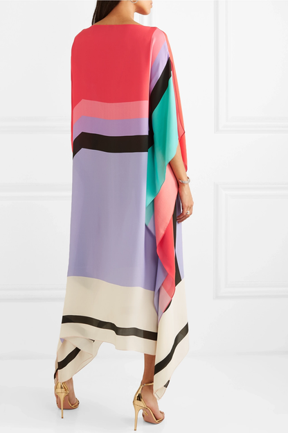 Vibrant Multicolor Panel Kaftan