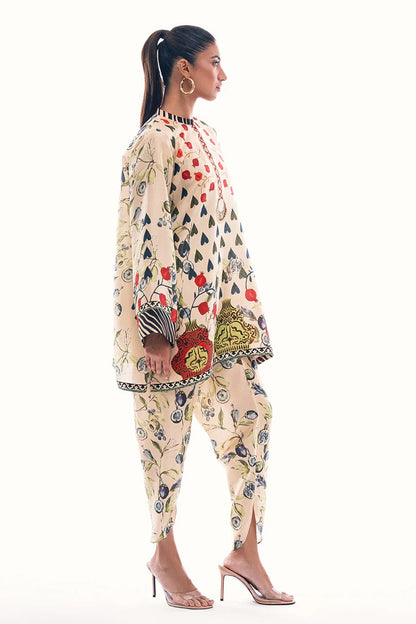 Bohemian Muse Printed Co-ord Set – Cream Multicolor