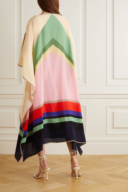 Pastel Multicolor Chevron Stripe Kaftan