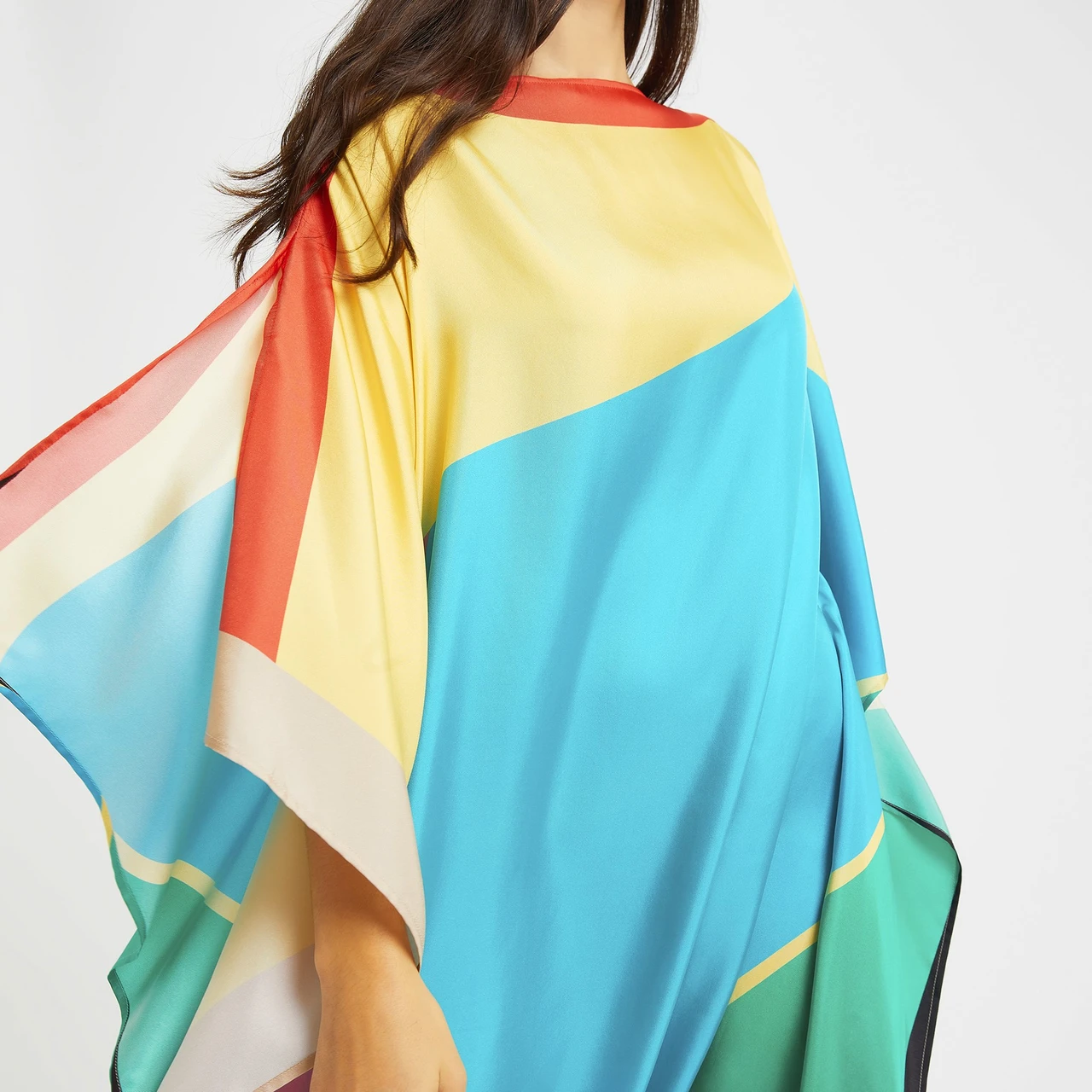 Tropical Multicolor Abstract Flow Kaftan