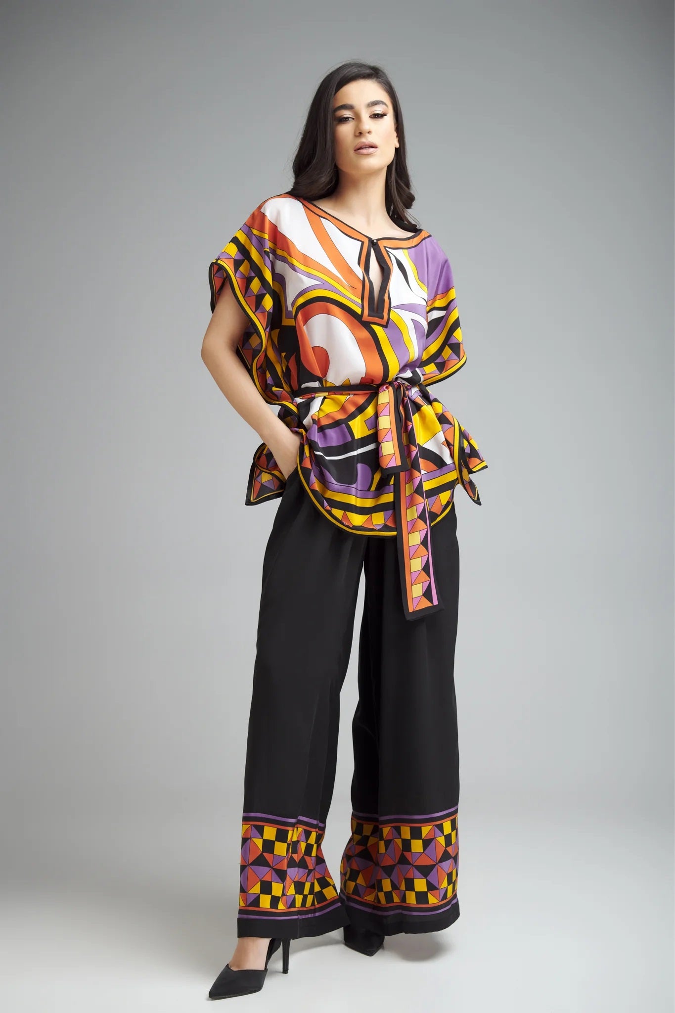 Sunset Mirage Printed Kaftan Co-ord Set