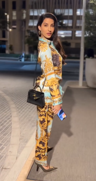 Baroque Luxe Satin Co-ord Set – Turquoise & Gold