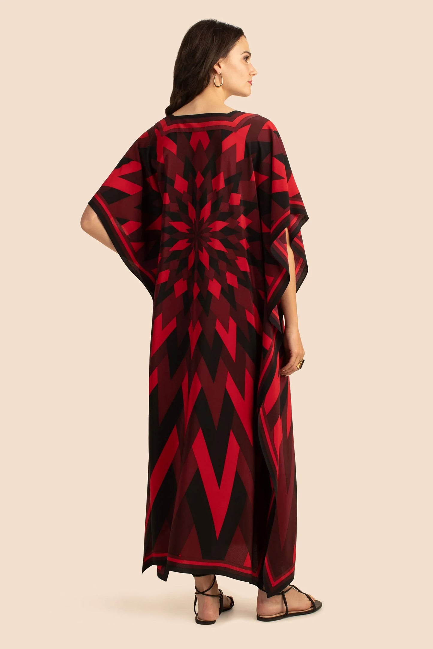 Emerald Mirage Geometric Kaftan Dress – Bold, Modern & Effortlessly Elegant