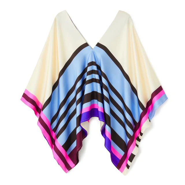 Azure Striped Kaftan Set – Modern Elegance in Motion