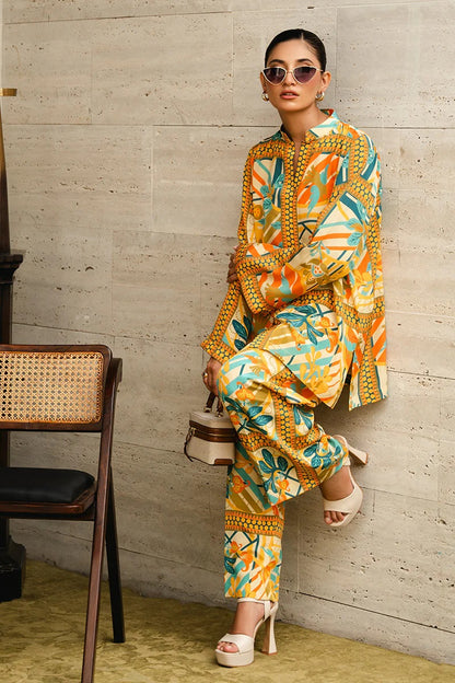 Tropical Muse Printed Co-ord Set – Sunshine Yellow & Teal