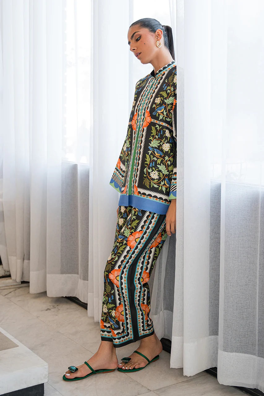 Eden Bloom Printed Co-ord Set – Black | Red | Yellow