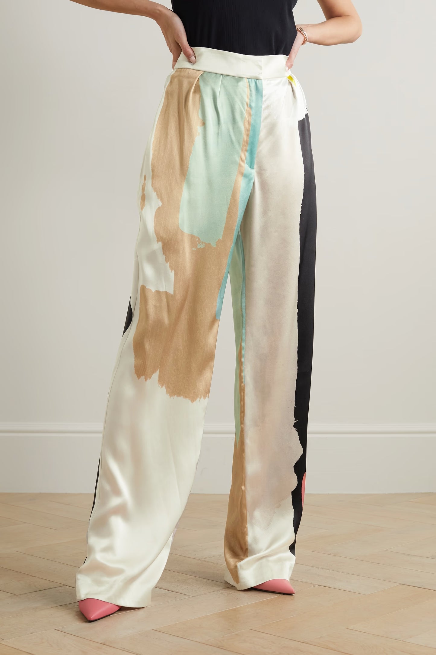 Abstract Art Luxe Satin Co-ord Set – Multi