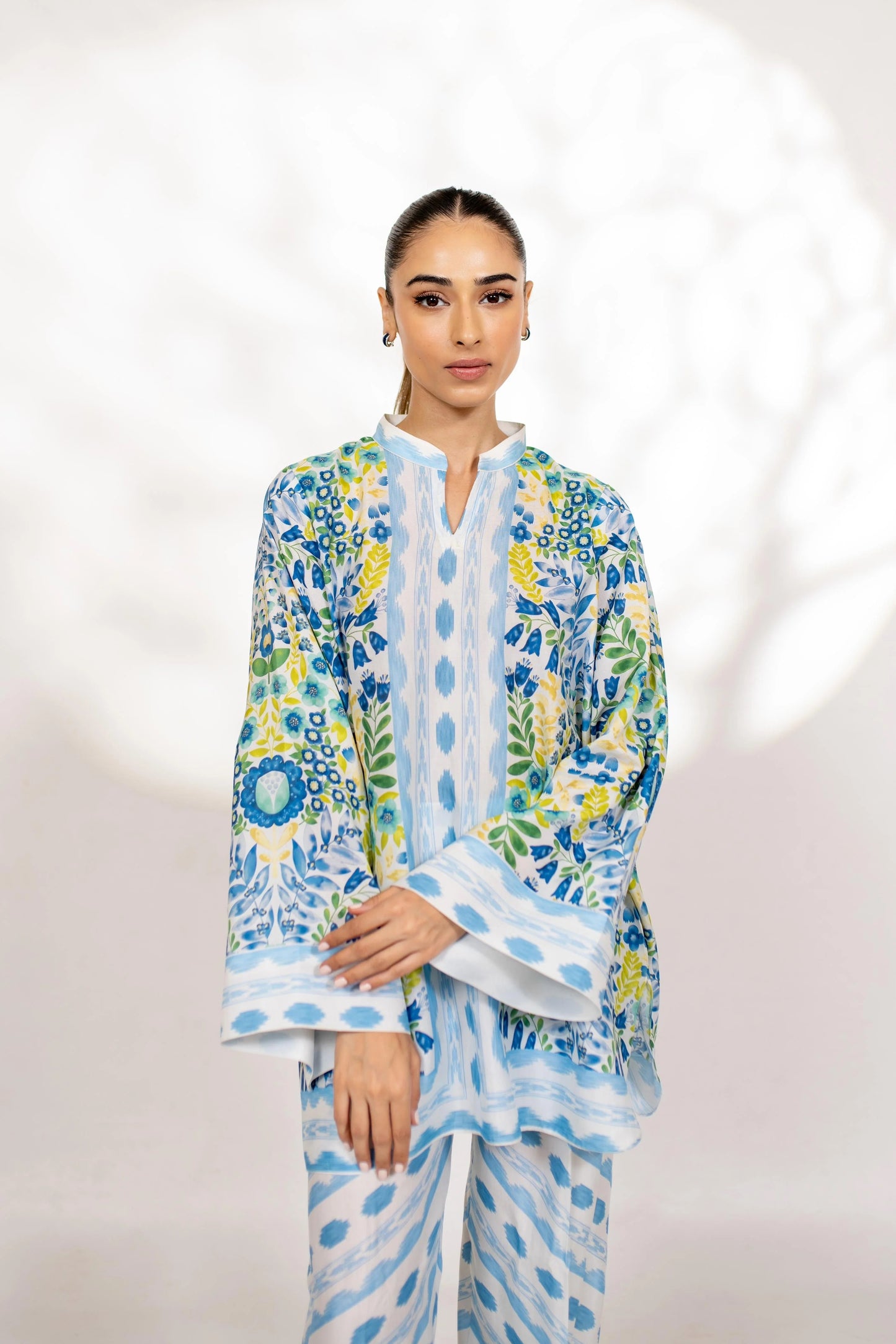 Azure Meadow Co-ord Set – Sky Blue & Lemon Floral