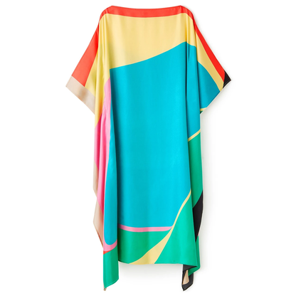 Tropical Multicolor Abstract Flow Kaftan