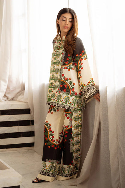 Garden Reverie Printed Co-ord Set – Ivory & Olive