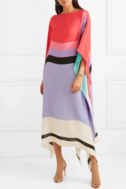 Vibrant Multicolor Panel Kaftan