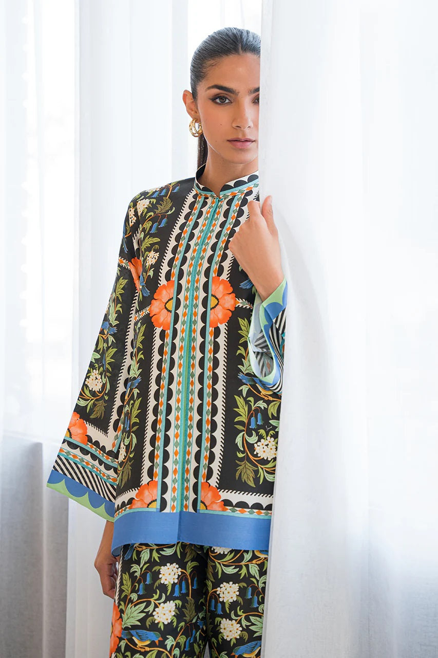 Eden Bloom Printed Co-ord Set – Black | Red | Yellow