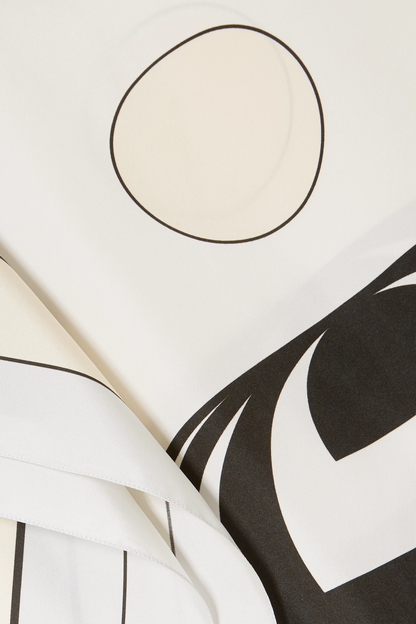 Chic Black & White Geometric Print Kaftan