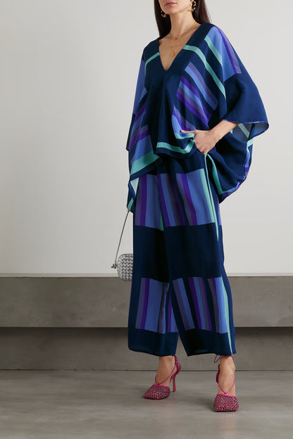 Azure Waves Kaftan Co-ord Set – Blue Multitone