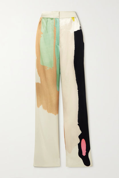 Abstract Art Luxe Satin Co-ord Set – Multi