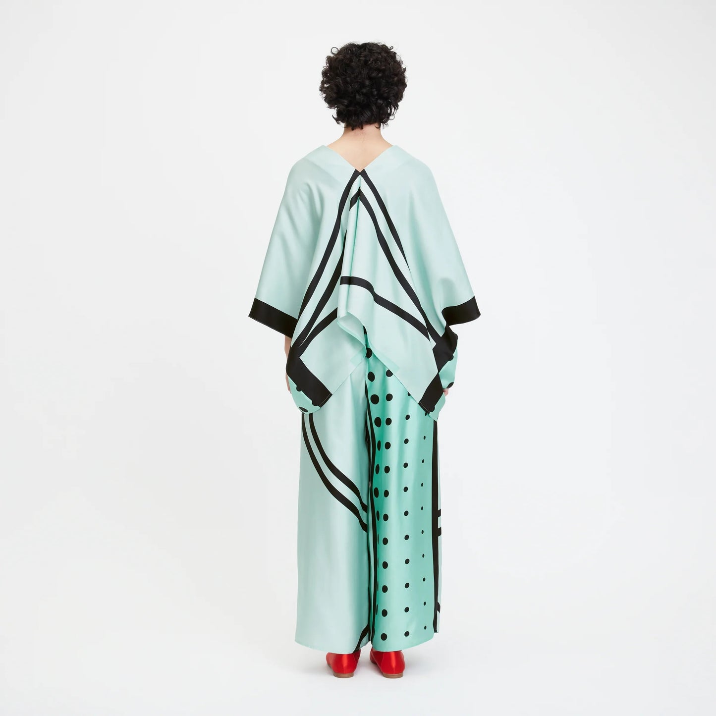 Mint Green Graphic Silk Co-ord Set – Contemporary Luxe