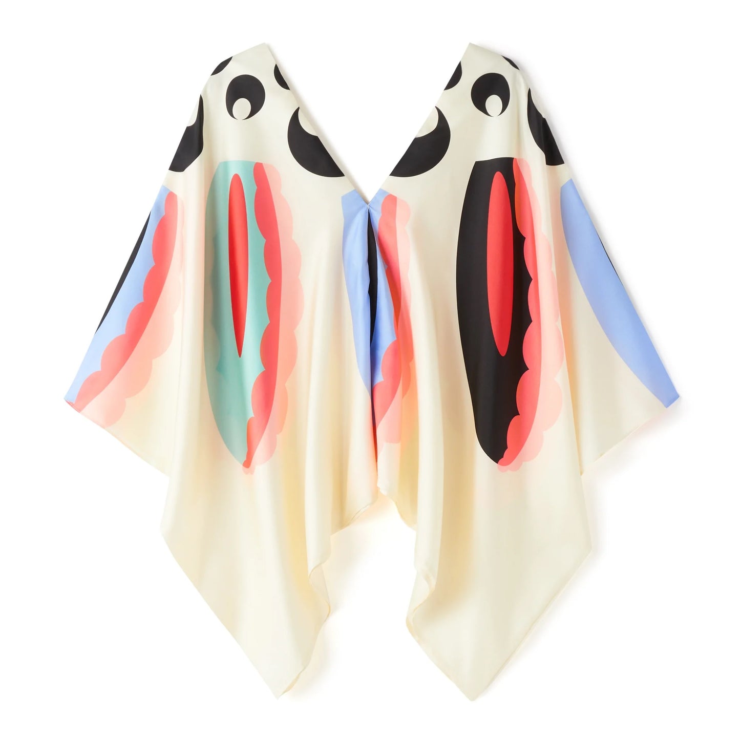 Modern Abstract Silk Co-ord Set – Ivory & Multicolor