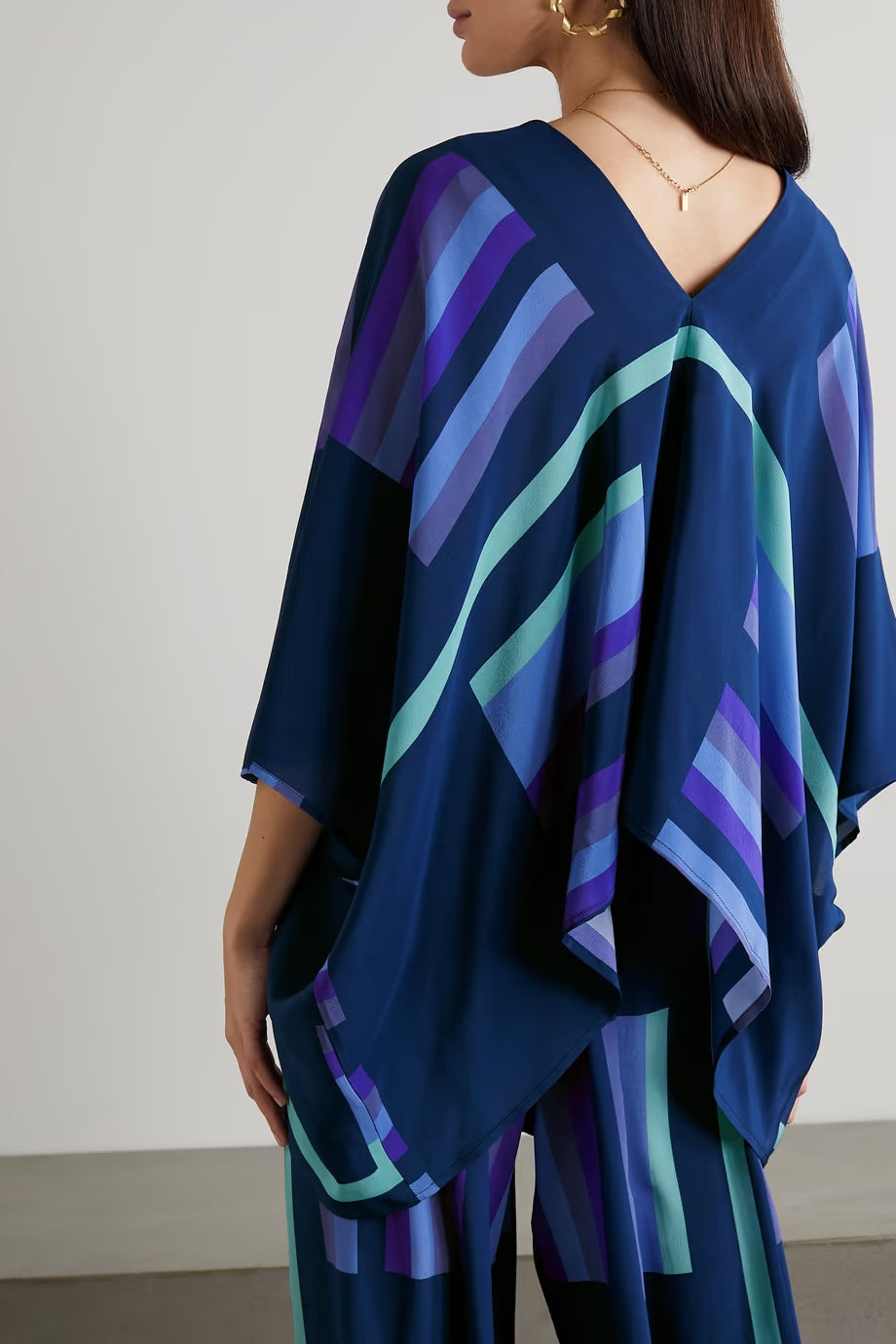 Azure Waves Kaftan Co-ord Set – Blue Multitone