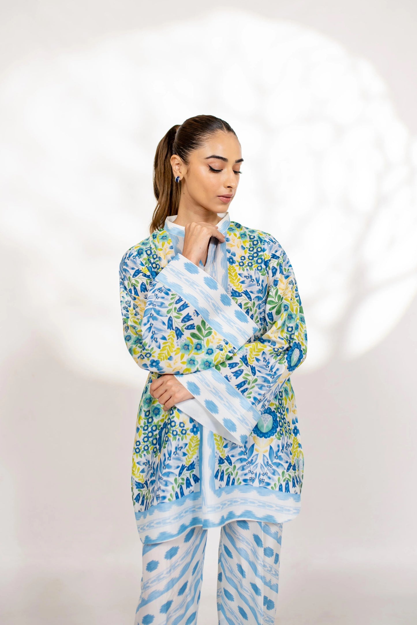 Azure Meadow Co-ord Set – Sky Blue & Lemon Floral