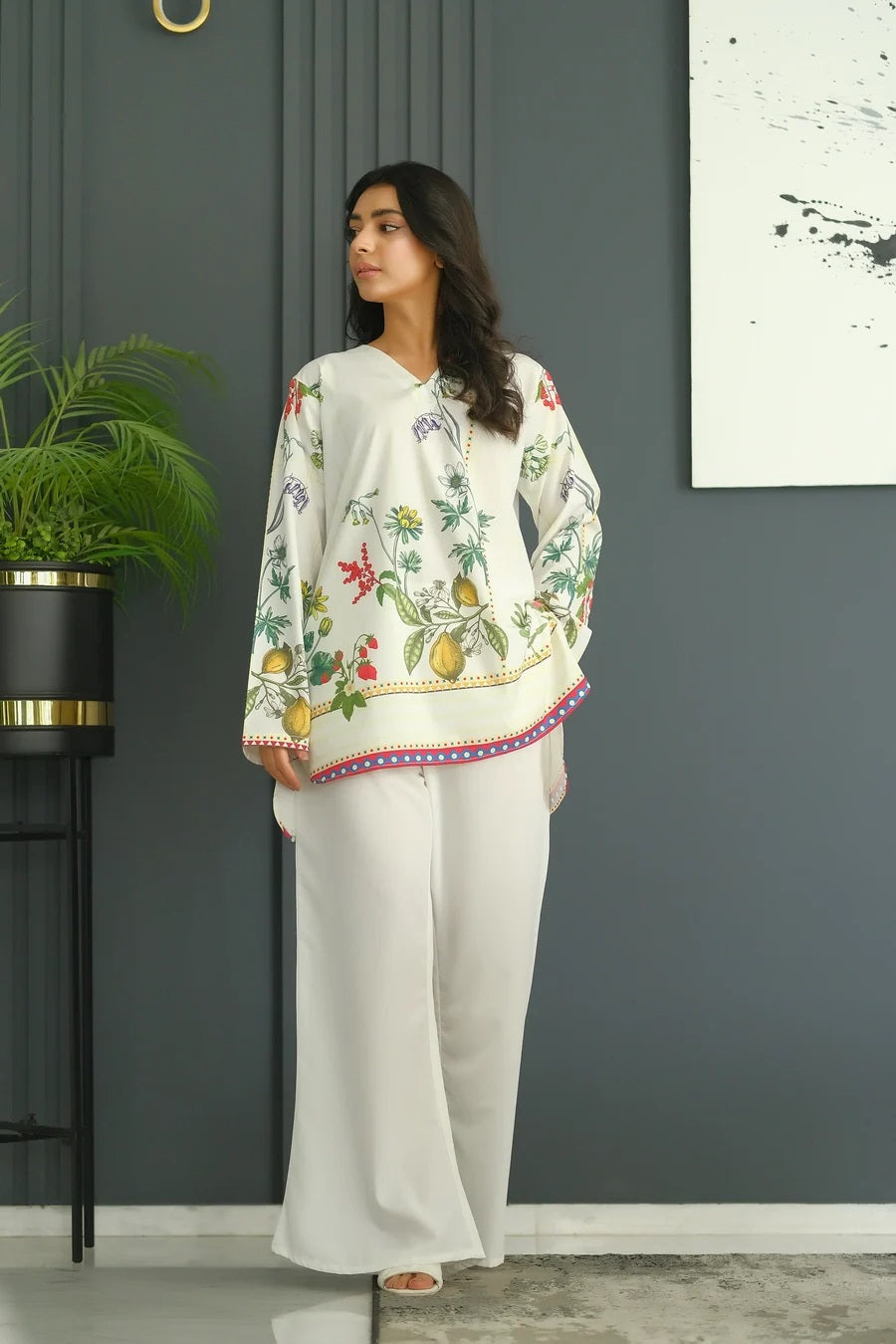 Citrus Garden Printed Co-ord Set – Ivory Botanical