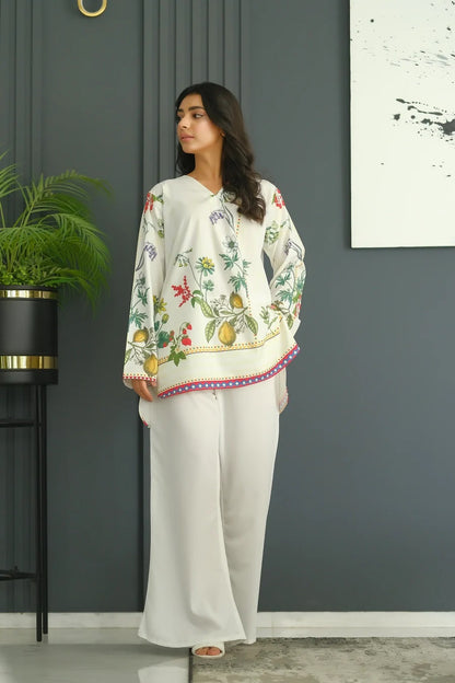 Citrus Garden Printed Co-ord Set – Ivory Botanical