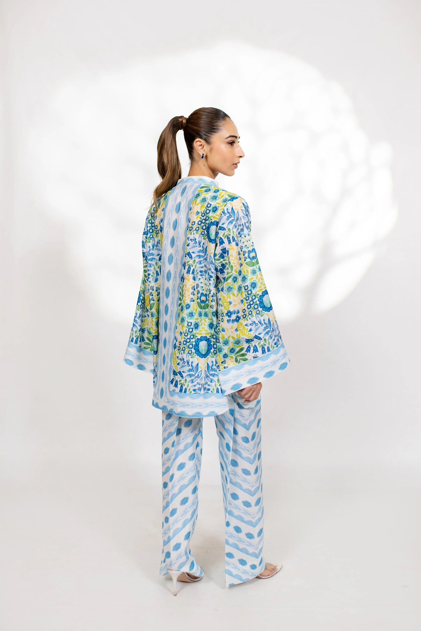 Azure Meadow Co-ord Set – Sky Blue & Lemon Floral