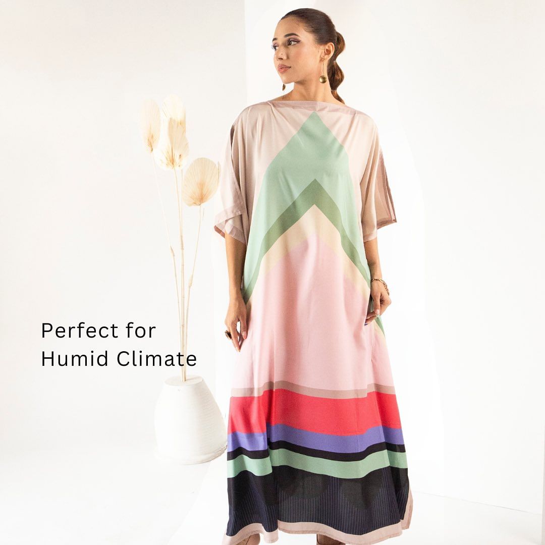 Pastel Multicolor Chevron Stripe Kaftan