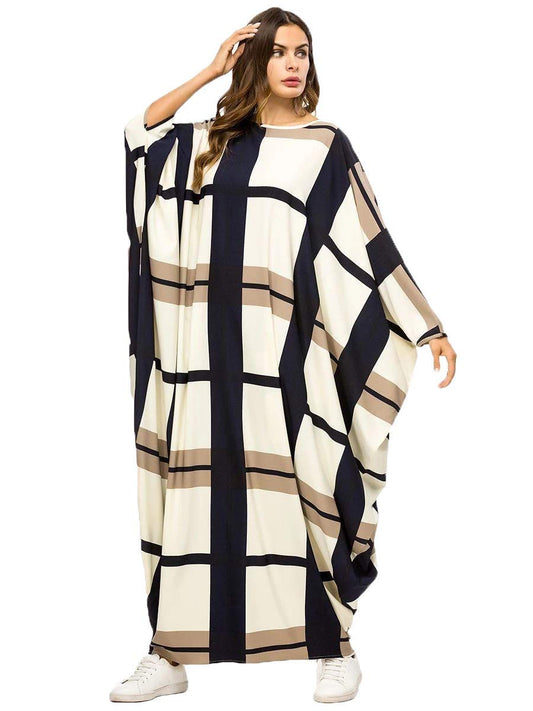 Elegant Oversized Geometric Print Kaftan