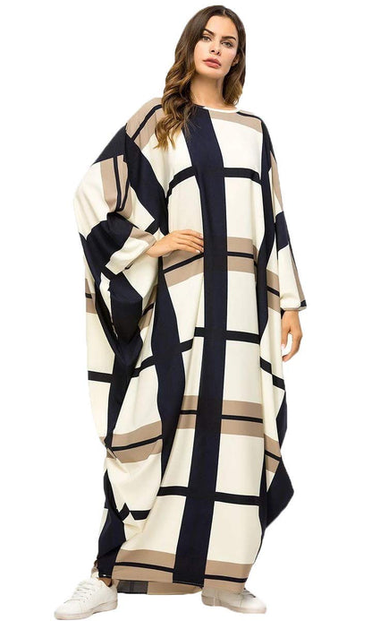 Elegant Oversized Geometric Print Kaftan
